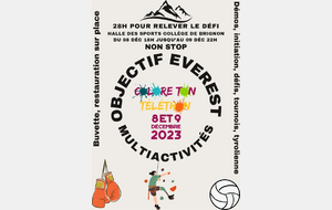 Téléthon 2023, OBJECTIF Everest multi activité 8 & 9 Décembre