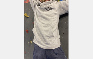 Sweat capuche col croisé Gris chiné