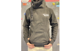 Sweat capuche col croisé noir